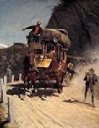 Rudolf Koller Zweispannige Gotthardpost oil painting